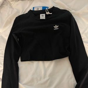 Black Adidas crop long sleeved shirt